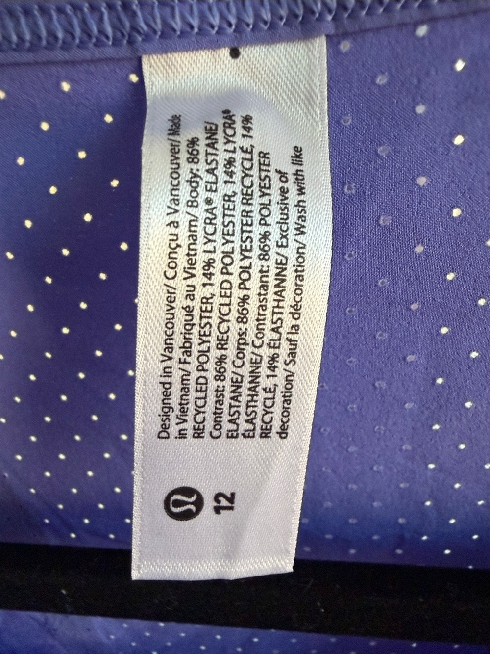 lululemon athletica Perforated Lavender Performance Tank, waist length - Picture 2 of 5